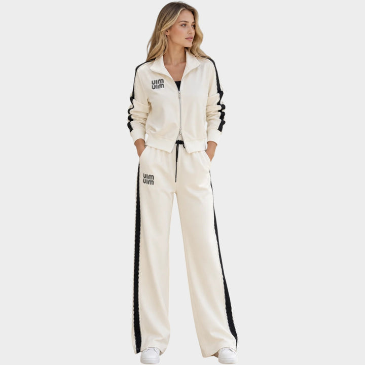 Women’s Tracksuit Zip Jacket Wide Leg Pants