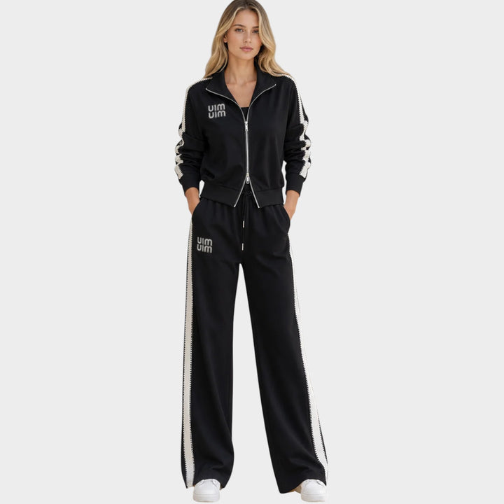 Women’s Tracksuit Zip Jacket Wide Leg Pants