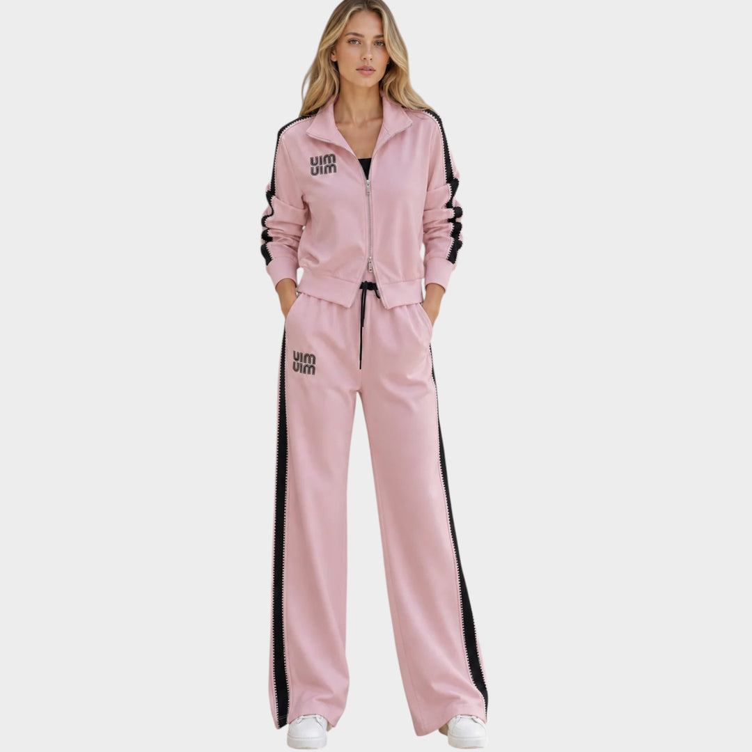Women’s Tracksuit Zip Jacket Wide Leg Pants