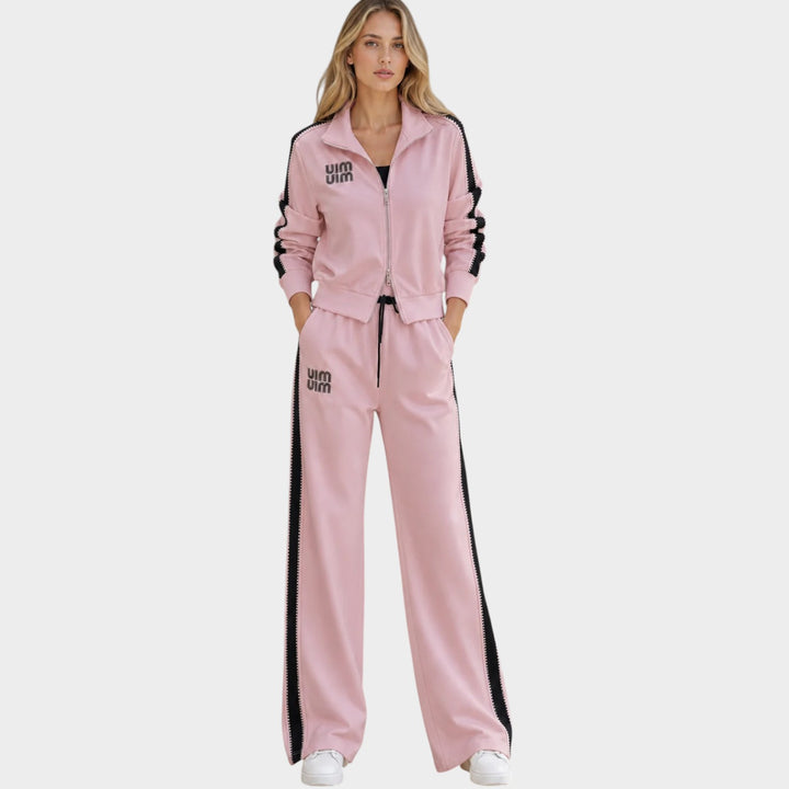 Women’s Tracksuit Zip Jacket Wide Leg Pants