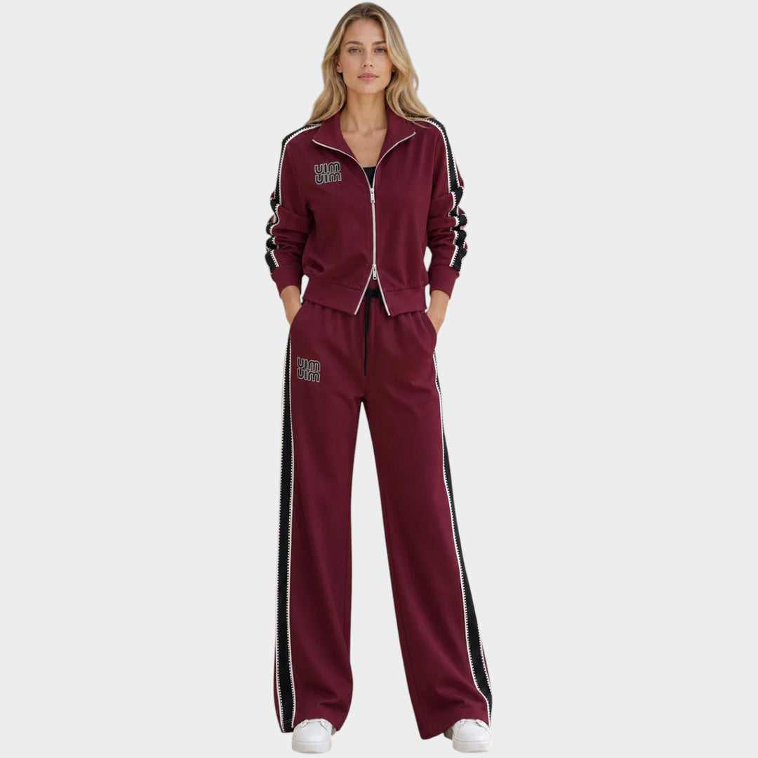 Women’s Tracksuit Zip Jacket Wide Leg Pants