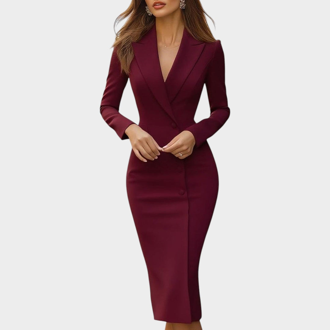 Formal Tailored Blazer Midi Dress
