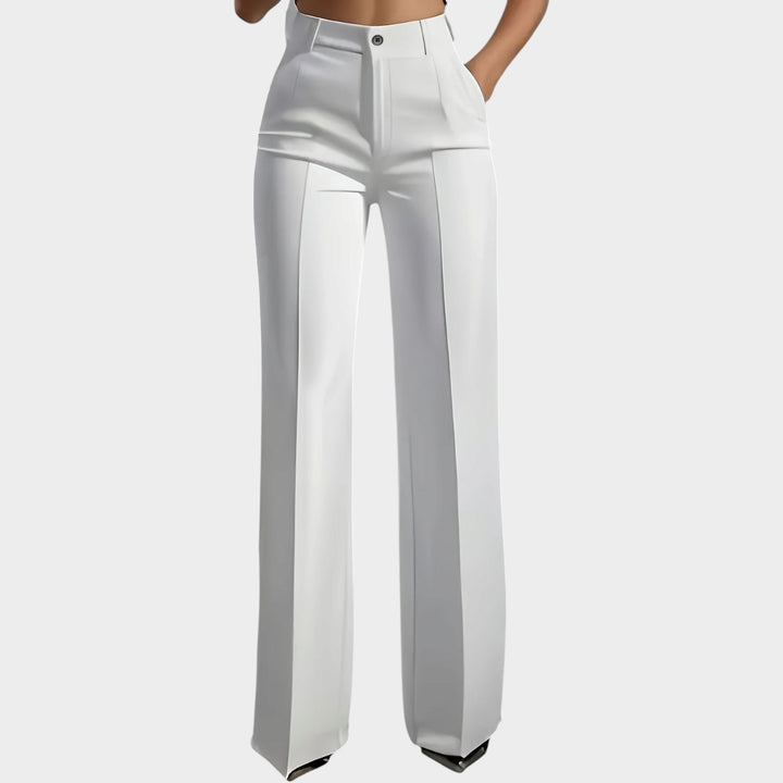 Women’s High-Waist Pants Elastic Waist Casual Trousers