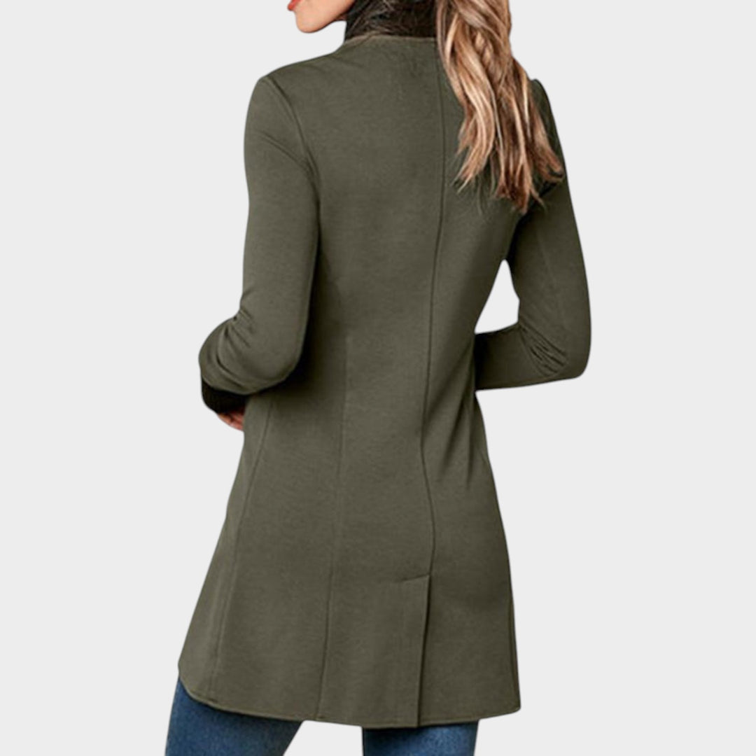 Women’s Collar Wrap Coat Long Sleeve Button Closure