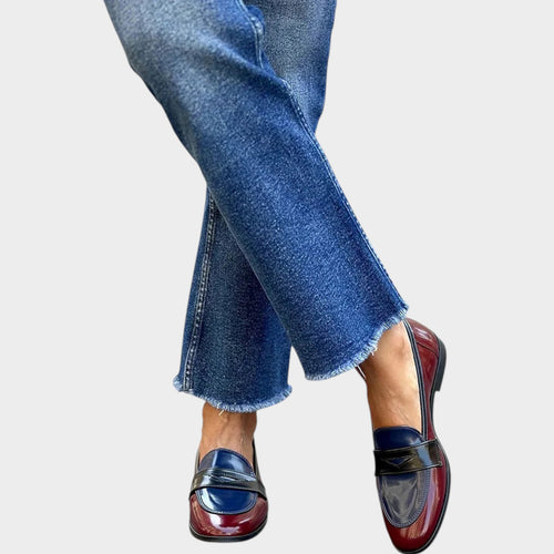 Women's Loafers Slip On Shimmering Tricolour