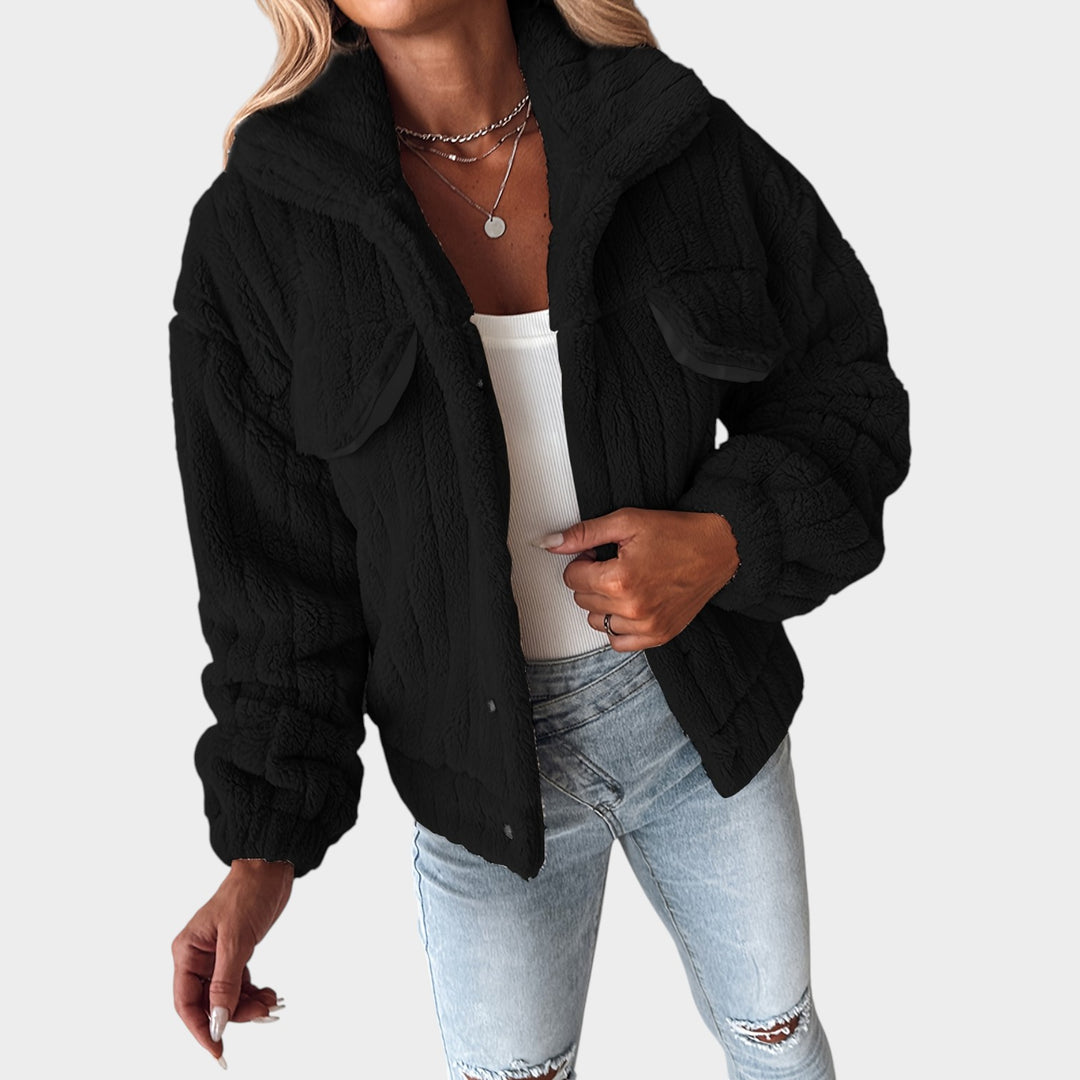 Women’s Fleece Jacket Casual Sherpa Button Up