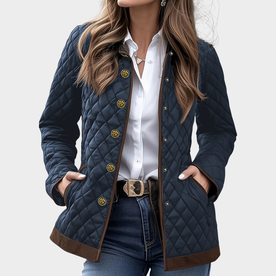 Women’s Quilted Jacket Casual Longline Button Front