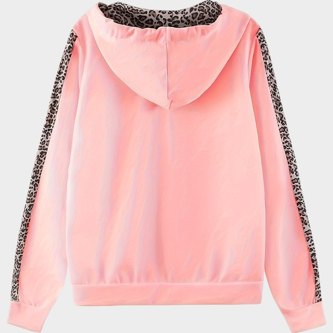 Women’s Matching Set Casual Leopard Print Hooded Design