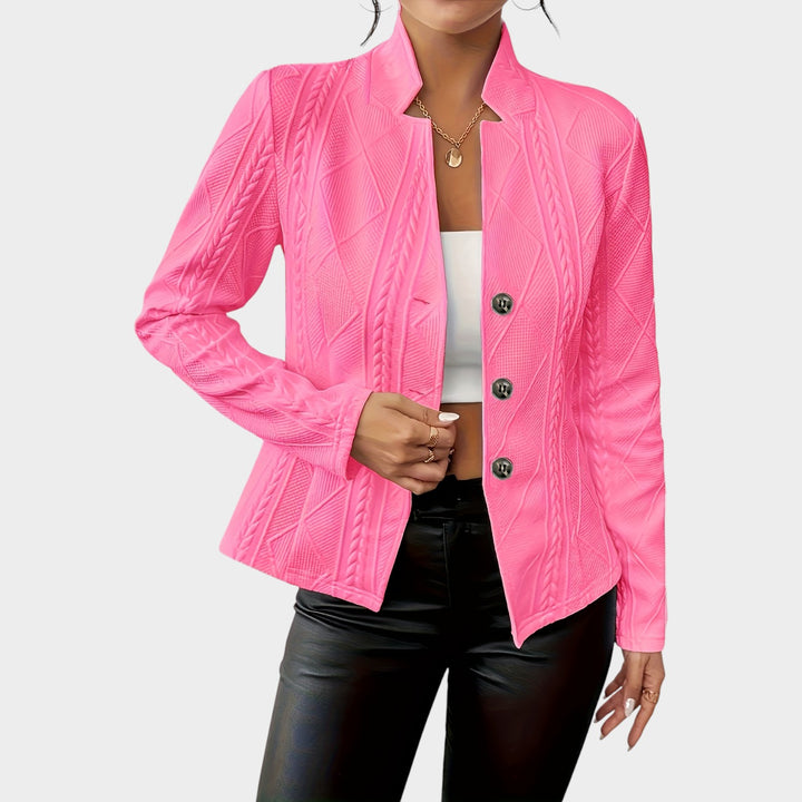 Women’s Blazer Office Cable Knit Button Front