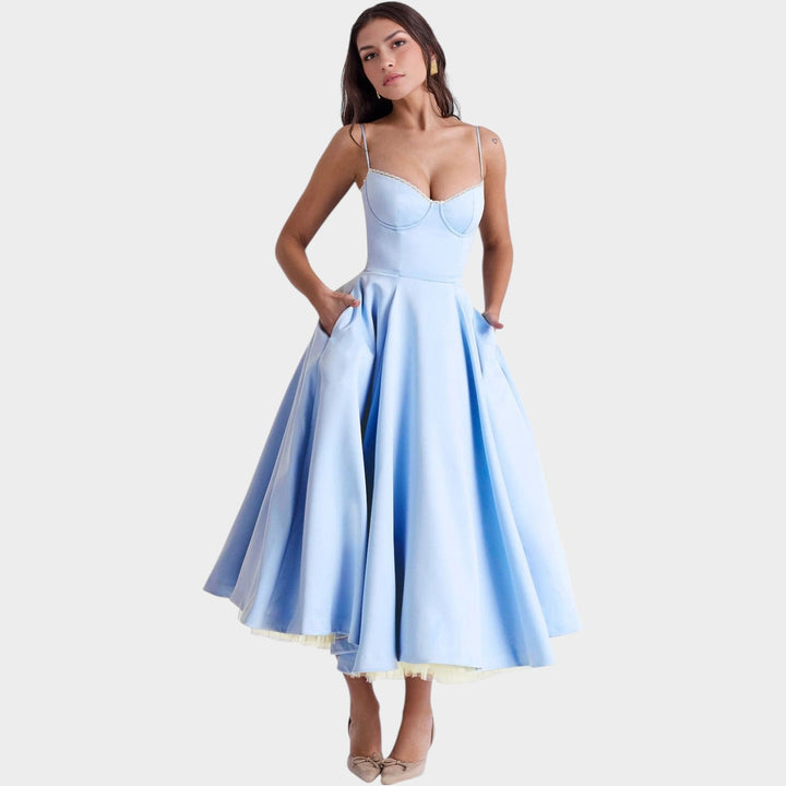 Cocktail Spaghetti Strap Midi Dress