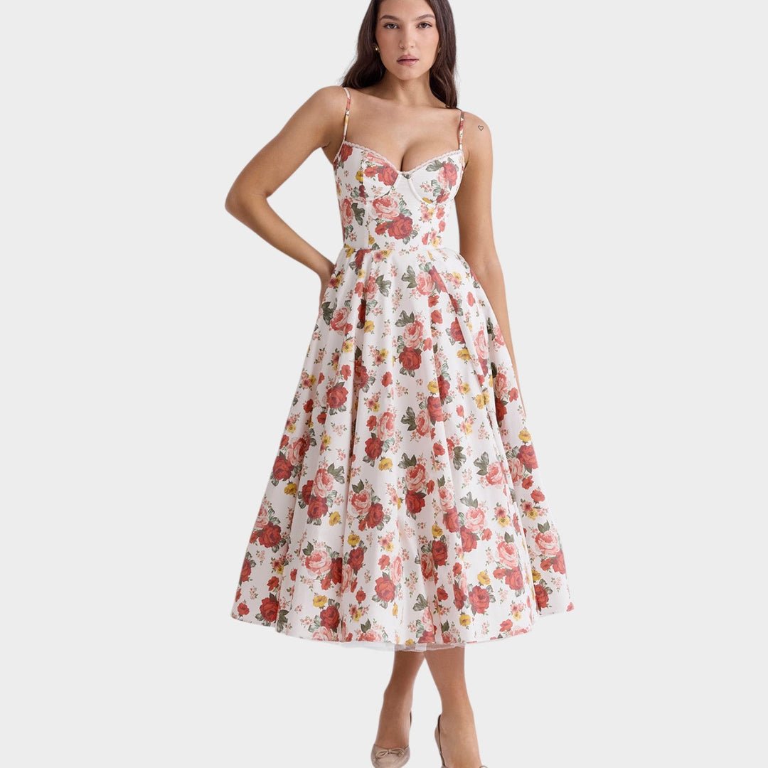 Cocktail Bustier Midi Dress