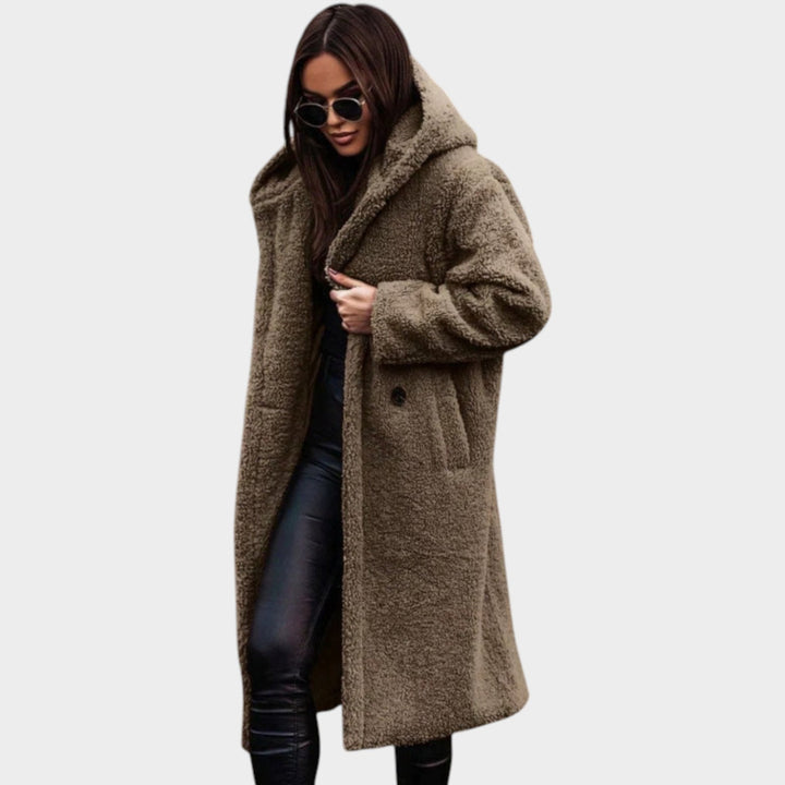 Women’s Faux-Fur Coat Longline Notched Lapel