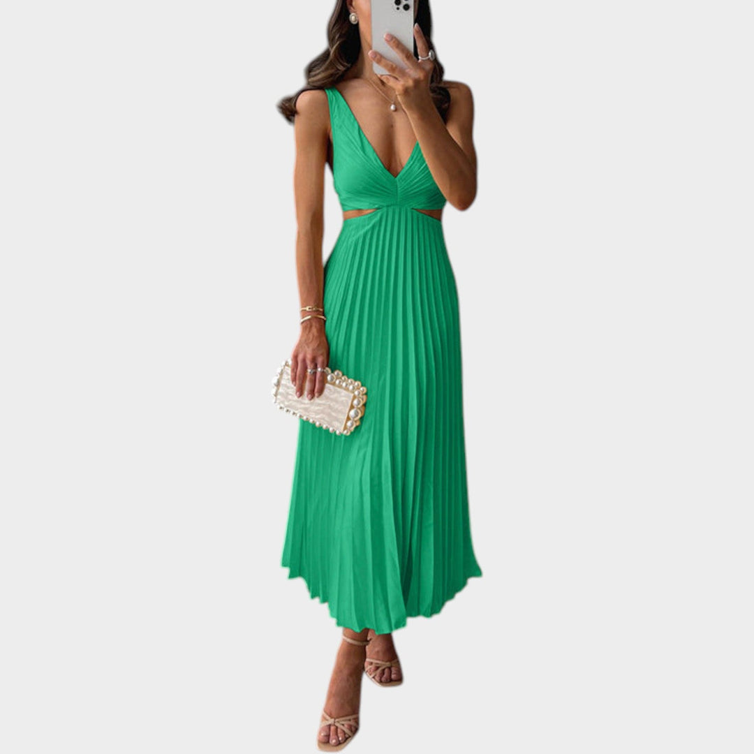 Formal Pleated Maxi Dress