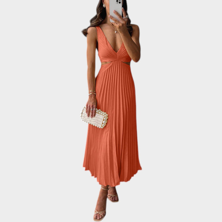 Formal Pleated Maxi Dress