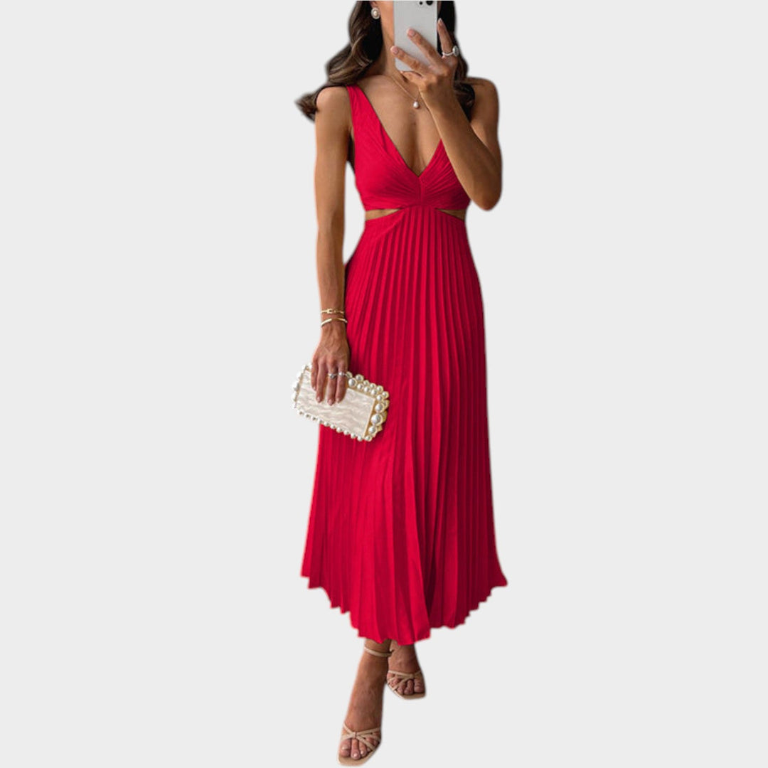 Formal Pleated Maxi Dress
