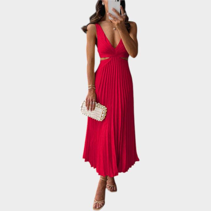 Formal Pleated Maxi Dress