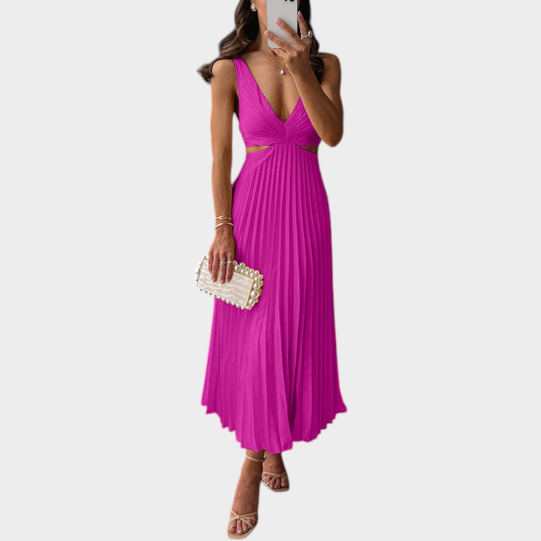 Formal Pleated Maxi Dress