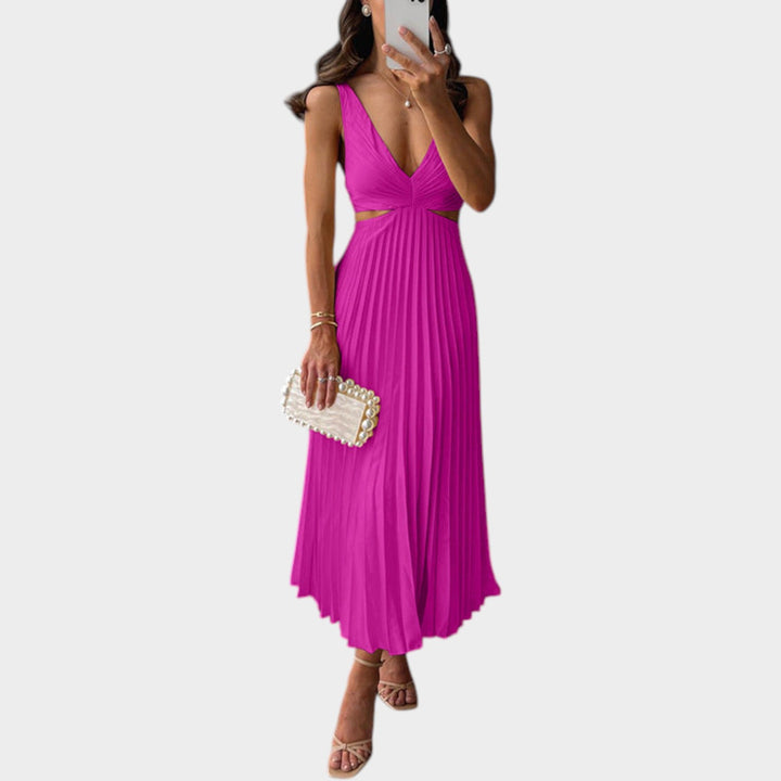 Formal Pleated Maxi Dress
