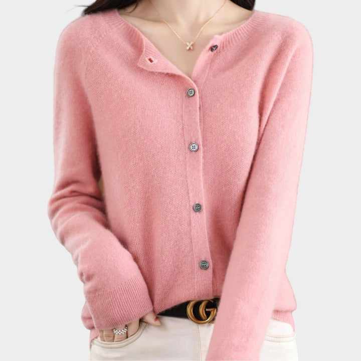 Women’s Knit Cardigan Crew Neck Soft Texture
