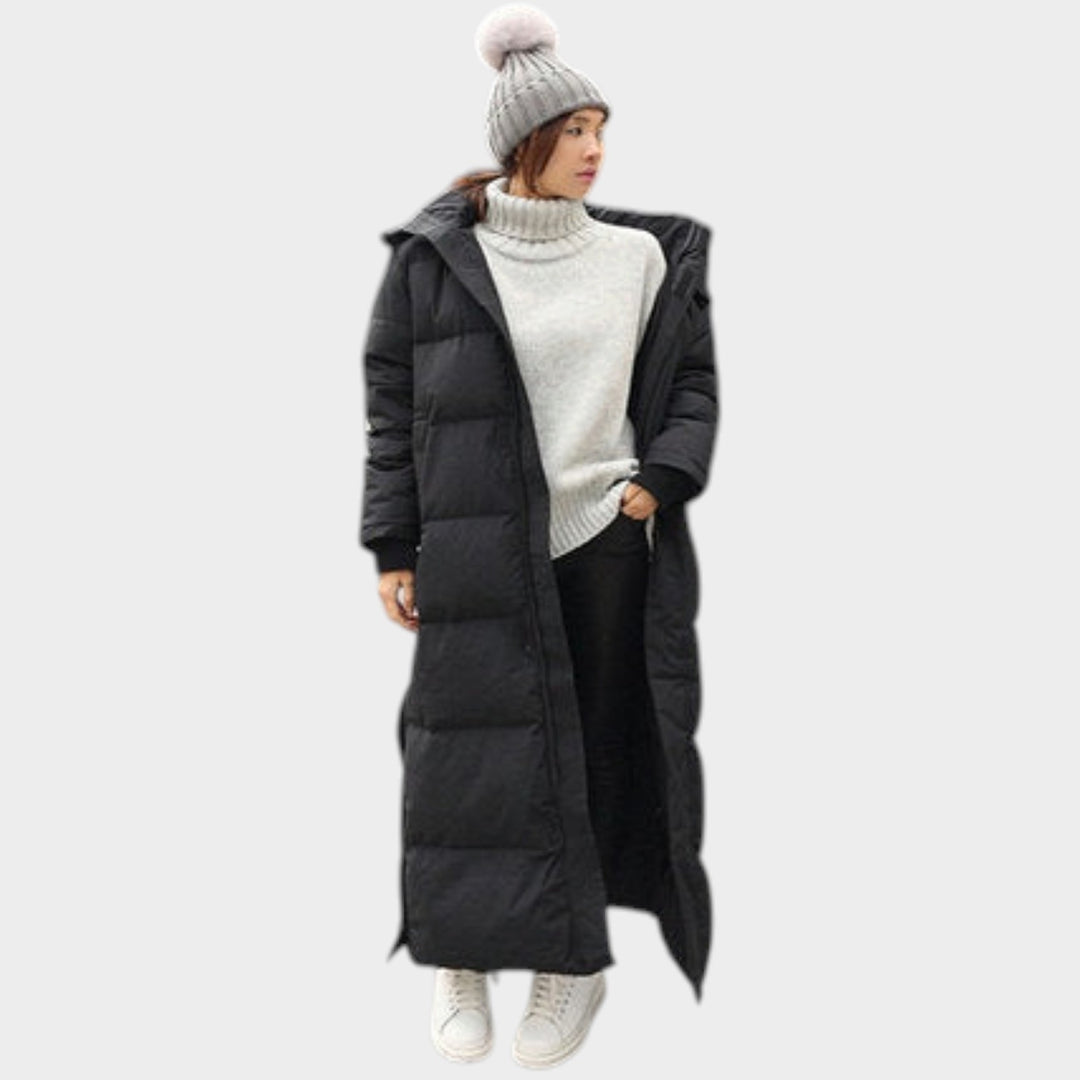 Women’s Puffer Coat Extra Long Quilted Hooded Thermal