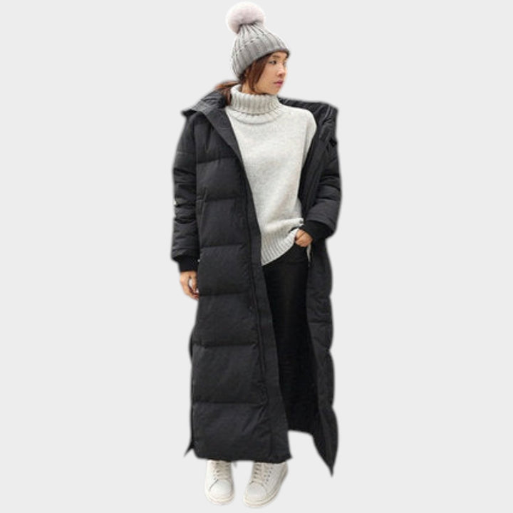Women’s Puffer Coat Extra Long Quilted Hooded Thermal
