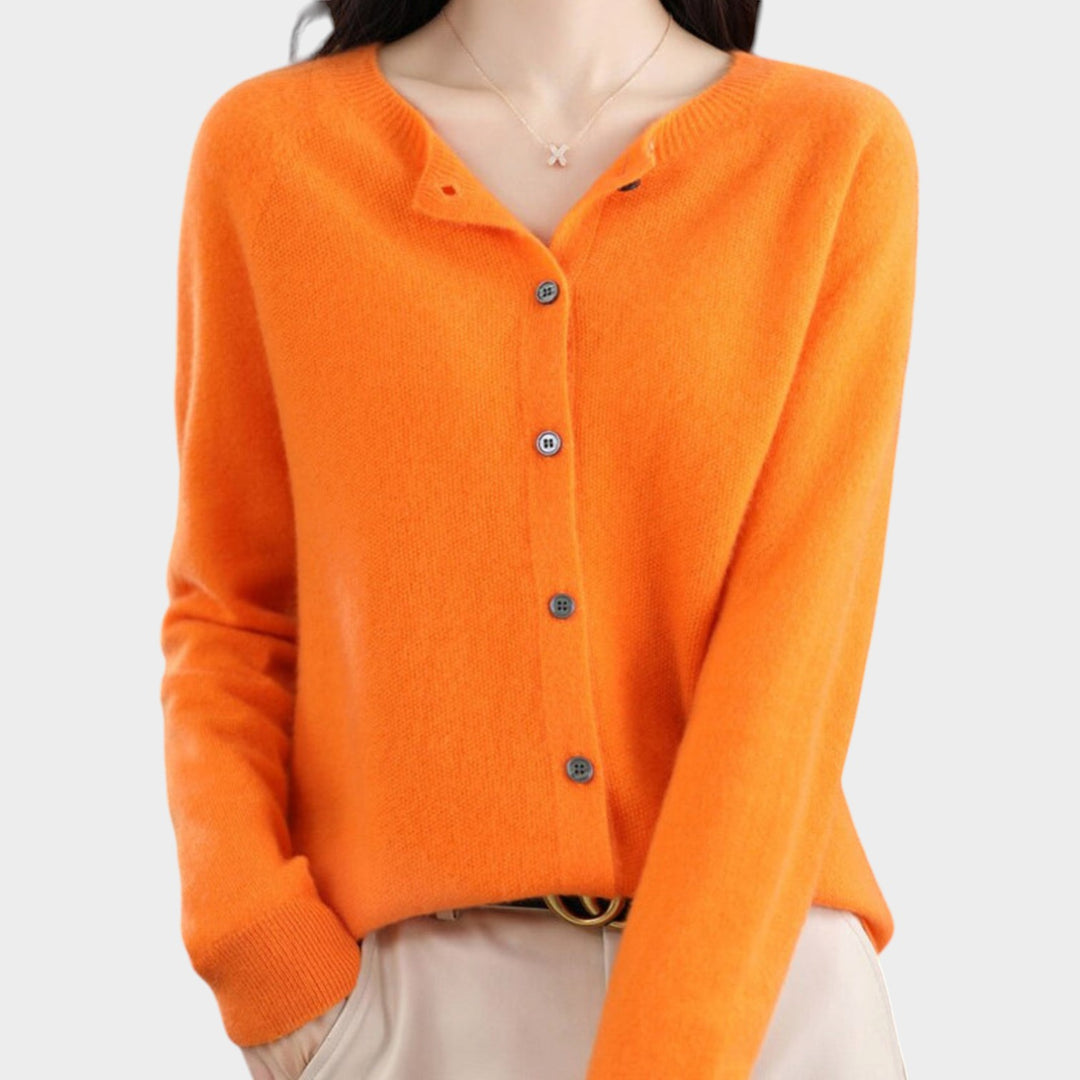 Women’s Knit Cardigan Crew Neck Soft Texture