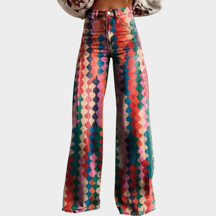 Women’s Bohemian Pants Elegant Flowy Wide Leg