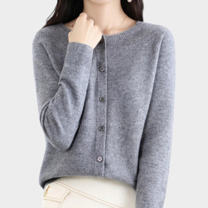 Women’s Knit Cardigan Crew Neck Soft Texture