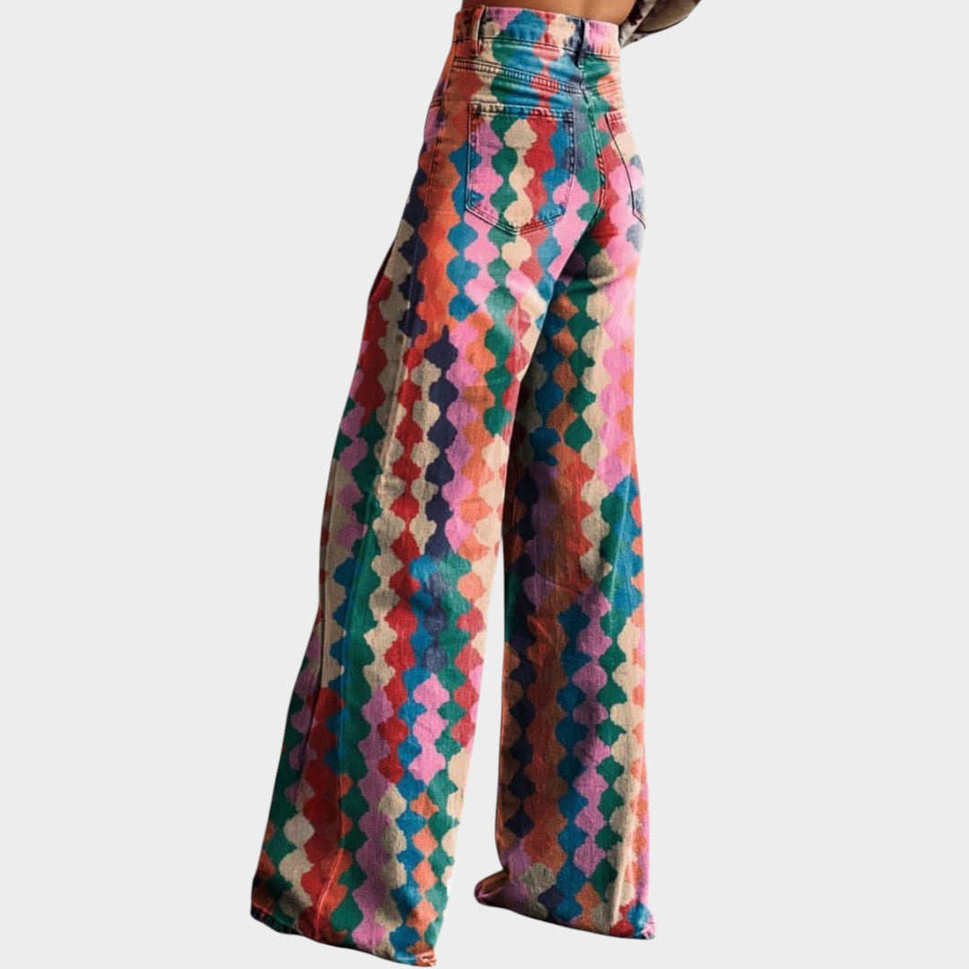 Women’s Bohemian Pants Elegant Flowy Wide Leg