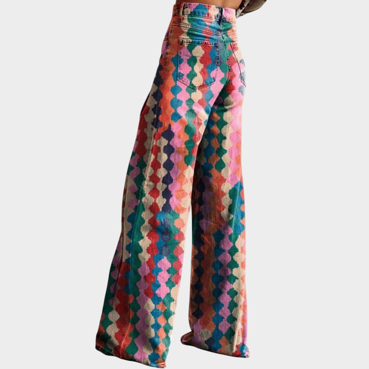 Women’s Bohemian Pants Elegant Flowy Wide Leg