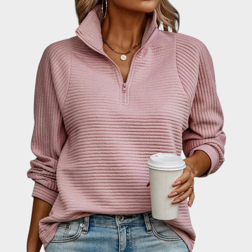 Stylish Ribbed Knit | Quarter Zip Sweater