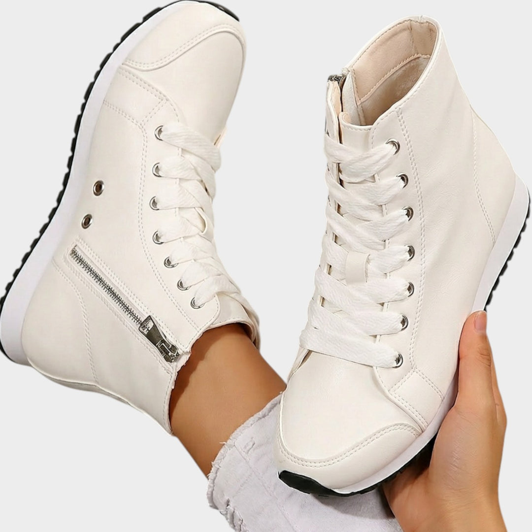 Women’s Ankle Boots Side Zip Lace Up Casual Style