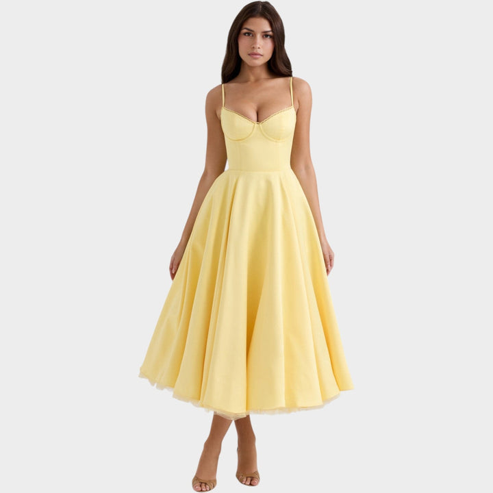 Cocktail Spaghetti Strap Midi Dress