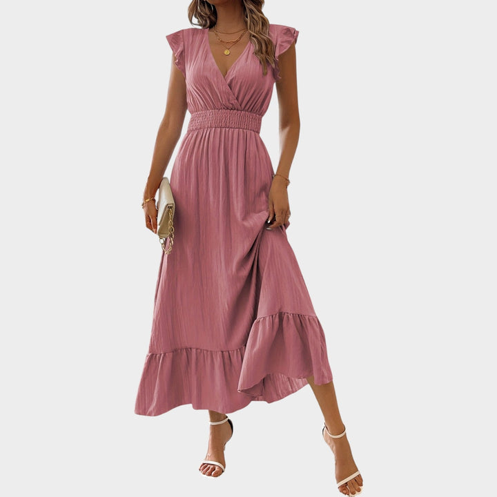 Cocktail Ruffle Hem Midi Dress