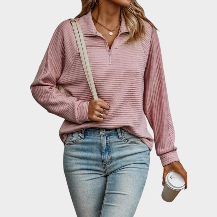 Stylish Ribbed Knit | Quarter Zip Sweater