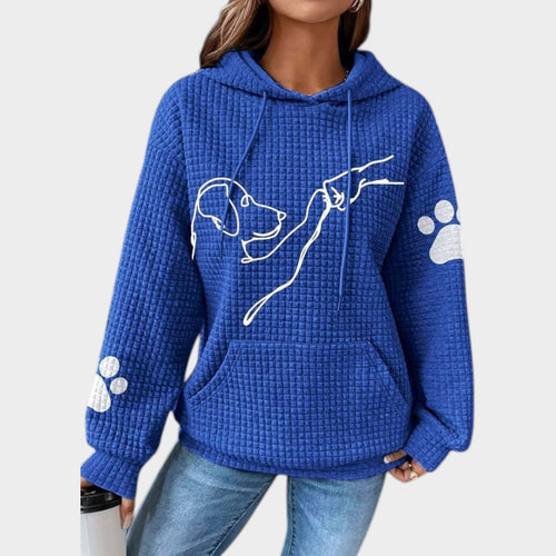Women's Knit Hoodie Graphic Dog Print