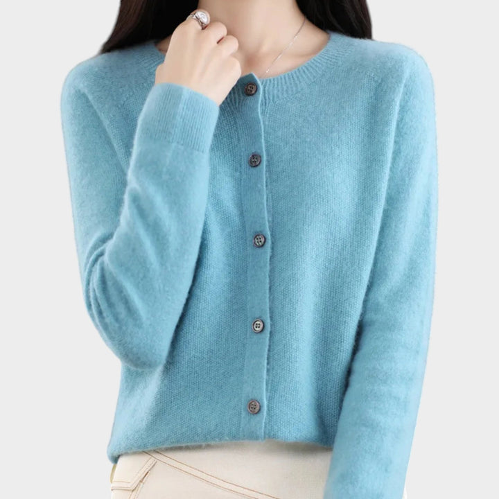 Women’s Knit Cardigan Crew Neck Soft Texture