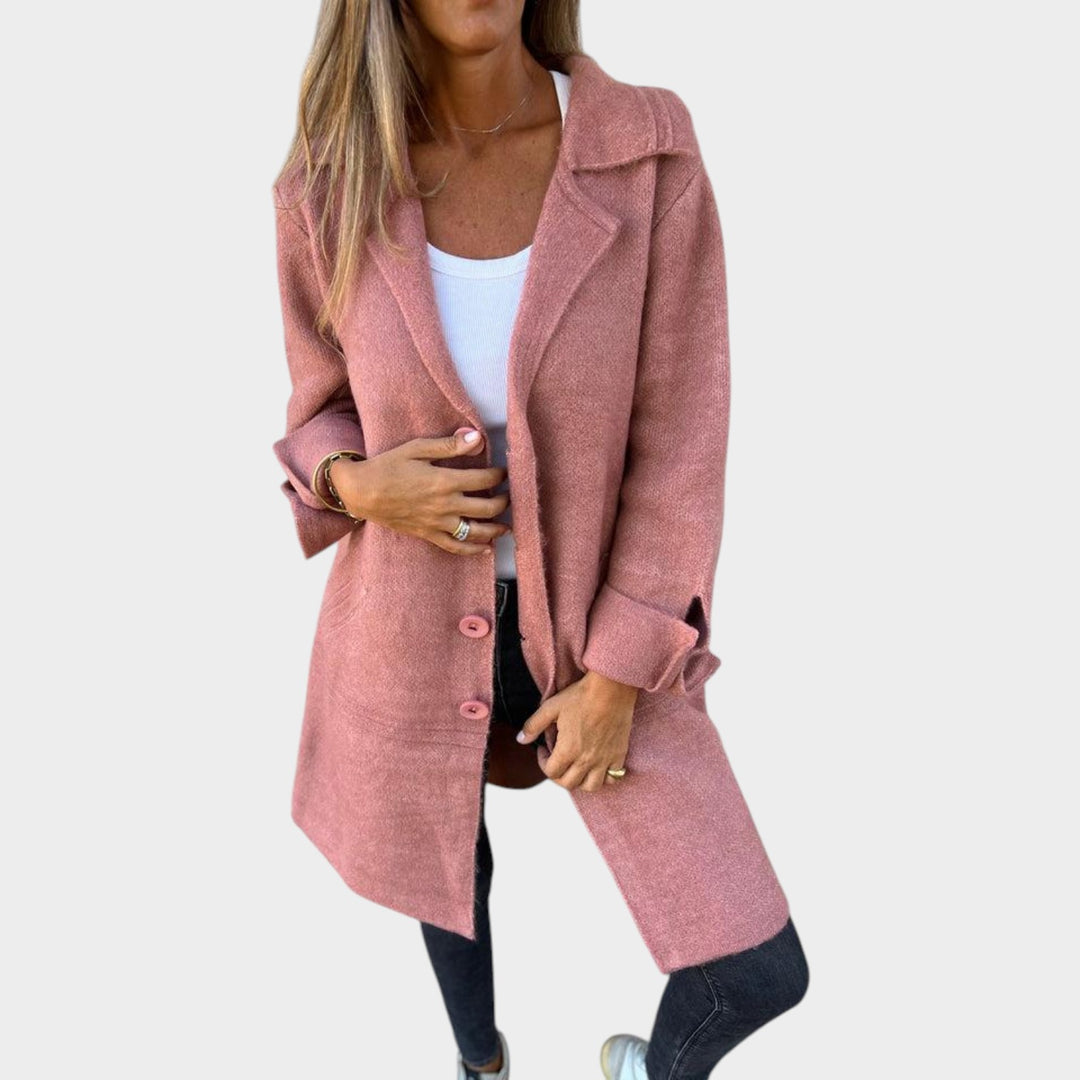 Women’s Long Coat Lapel Collar Relaxed Silhouette