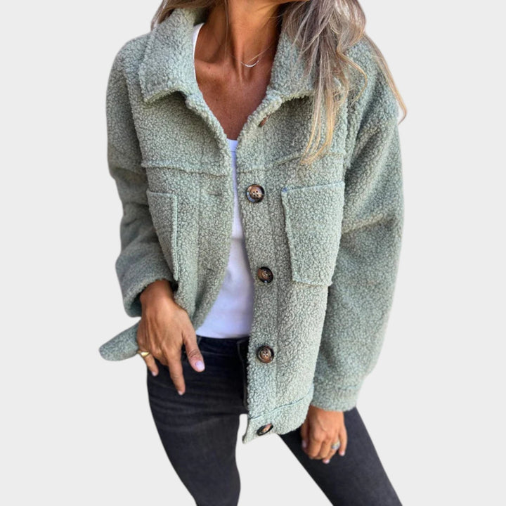 Women’s Short Wool Jacket Classic Lapel Collar