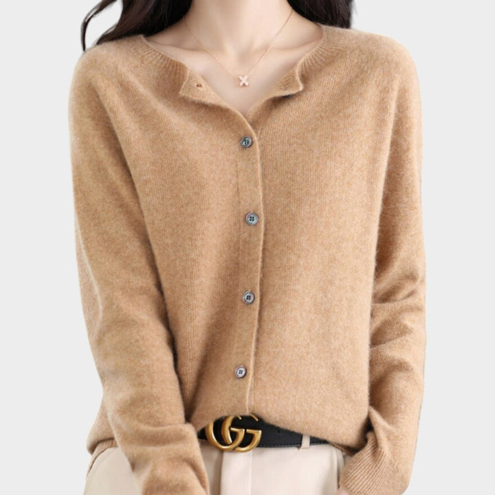 Women’s Knit Cardigan Crew Neck Soft Texture