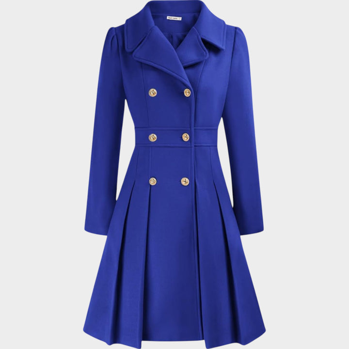 Classy Double Button Long Sleeve Wool Coat