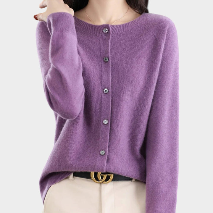 Women’s Knit Cardigan Crew Neck Soft Texture