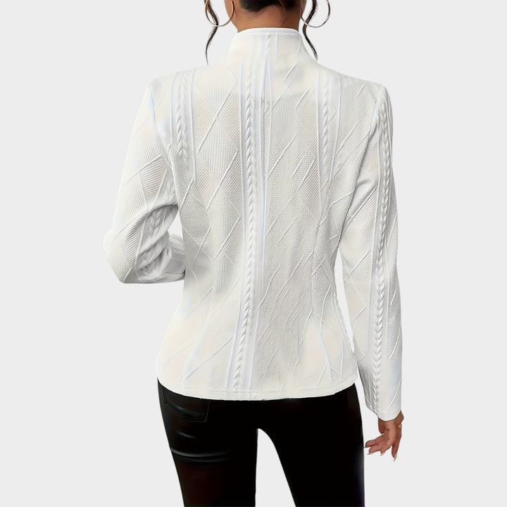 Women’s Blazer Office Cable Knit Button Front