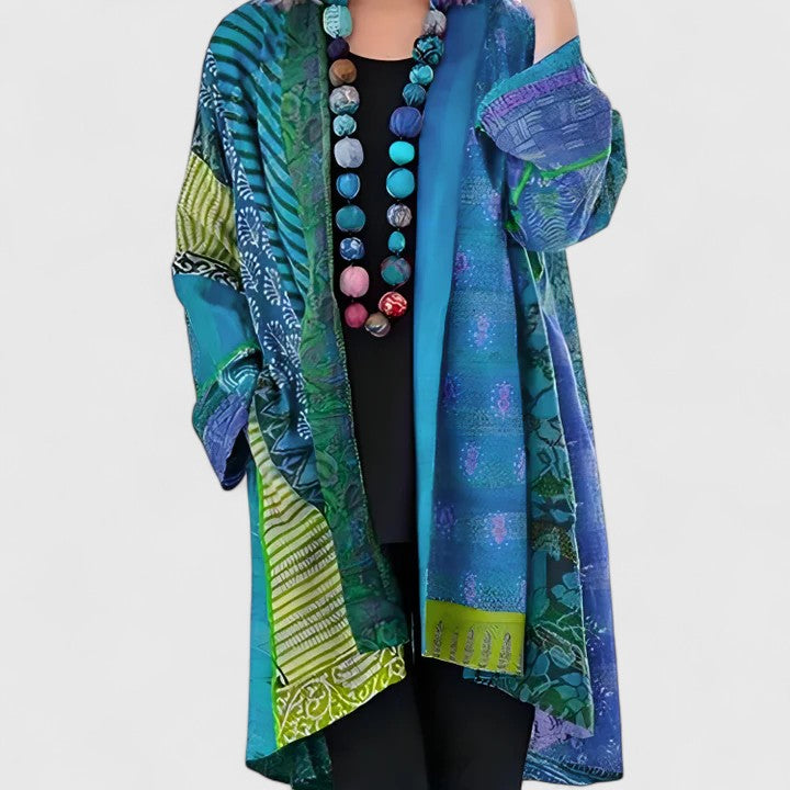 Women’s Knit Cardigan Open Front Vintage Print