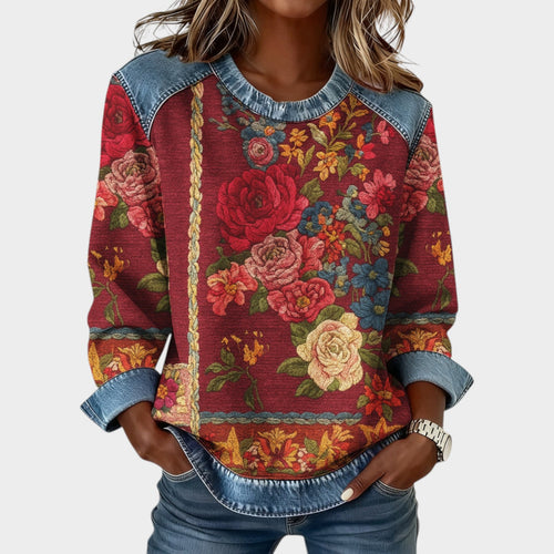 Women’s Printed Sweatshirt 3D Floral Design