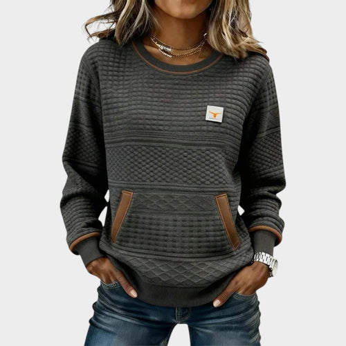 Women’s Knit Sweatshirt Crew Neck Long Sleeve