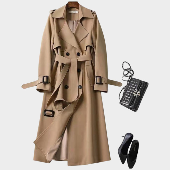 Elegant Wool Knee-Length Loose Fit Coat