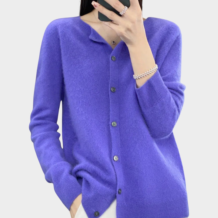 Women’s Knit Cardigan Crew Neck Soft Texture