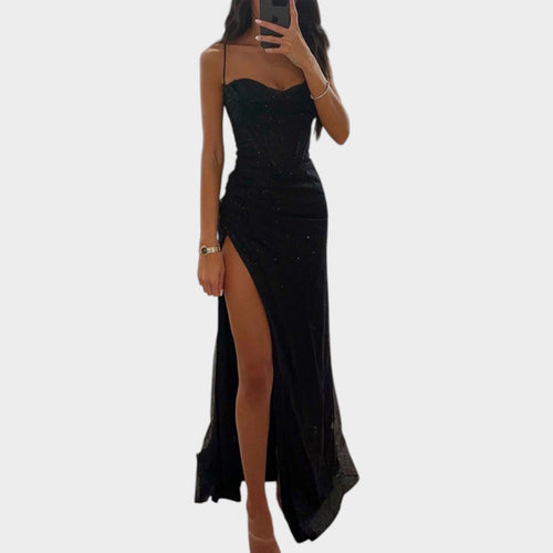 Floral Slim Fit Satin Maxi Dress