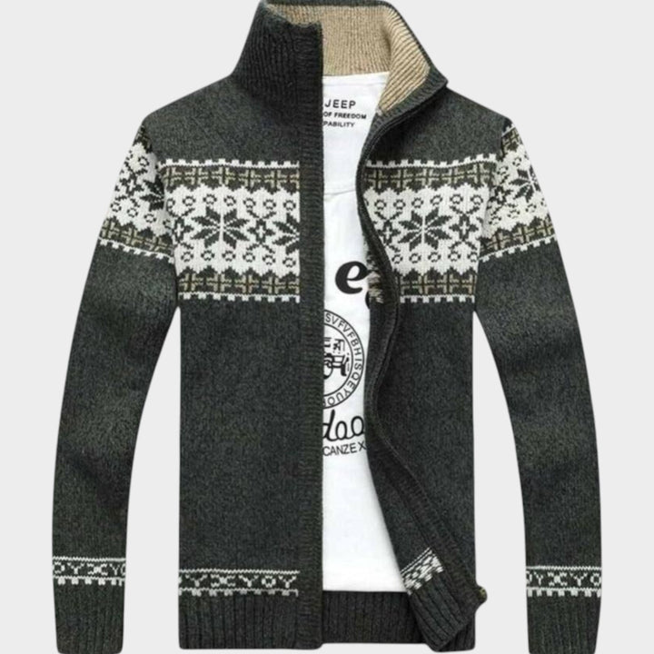 Mock Neck Full-ZIp Knit | Cardigan